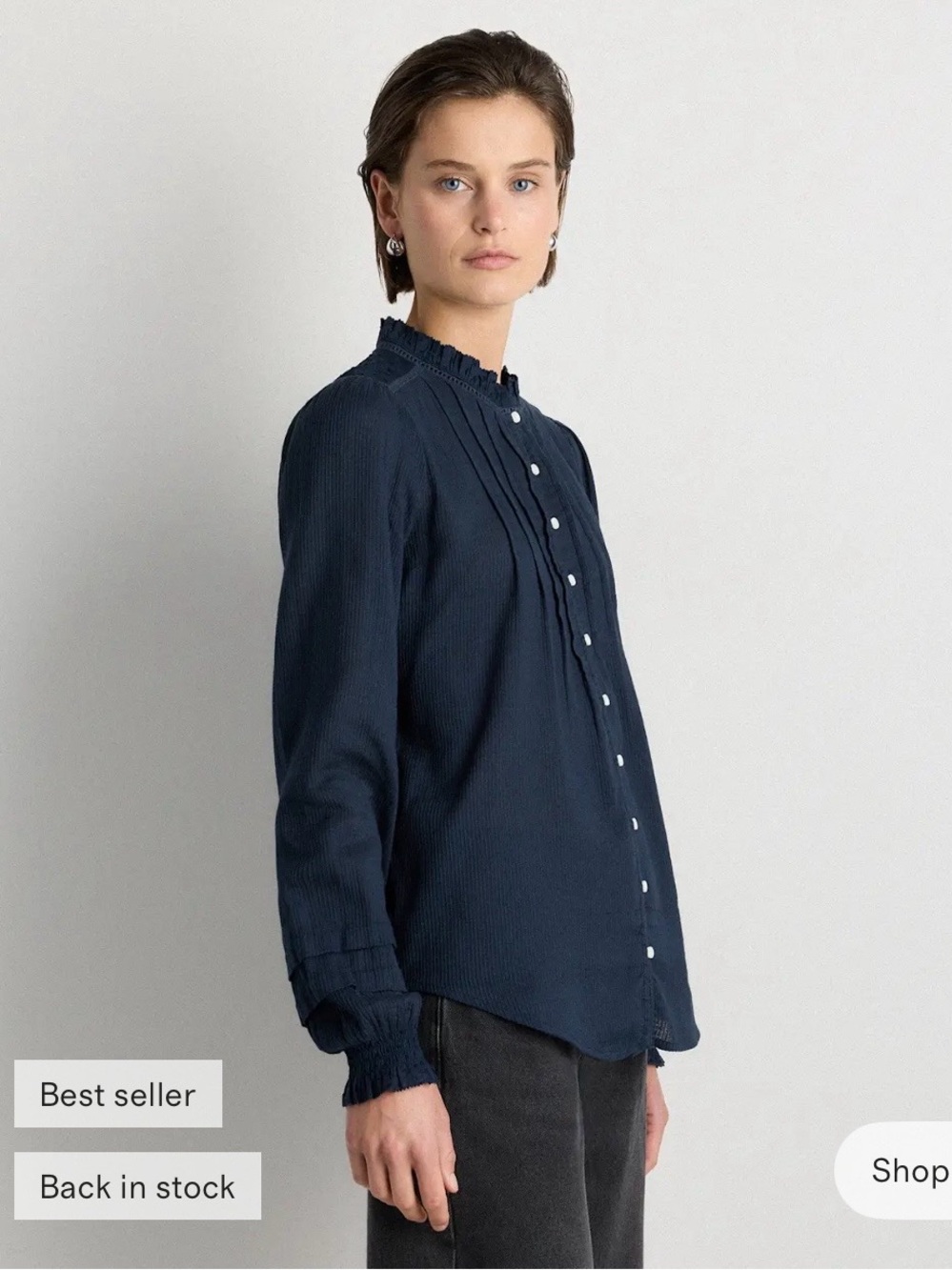 Quince Organic Textured Cotton Pleasant Blouse - Picture 4 of 8